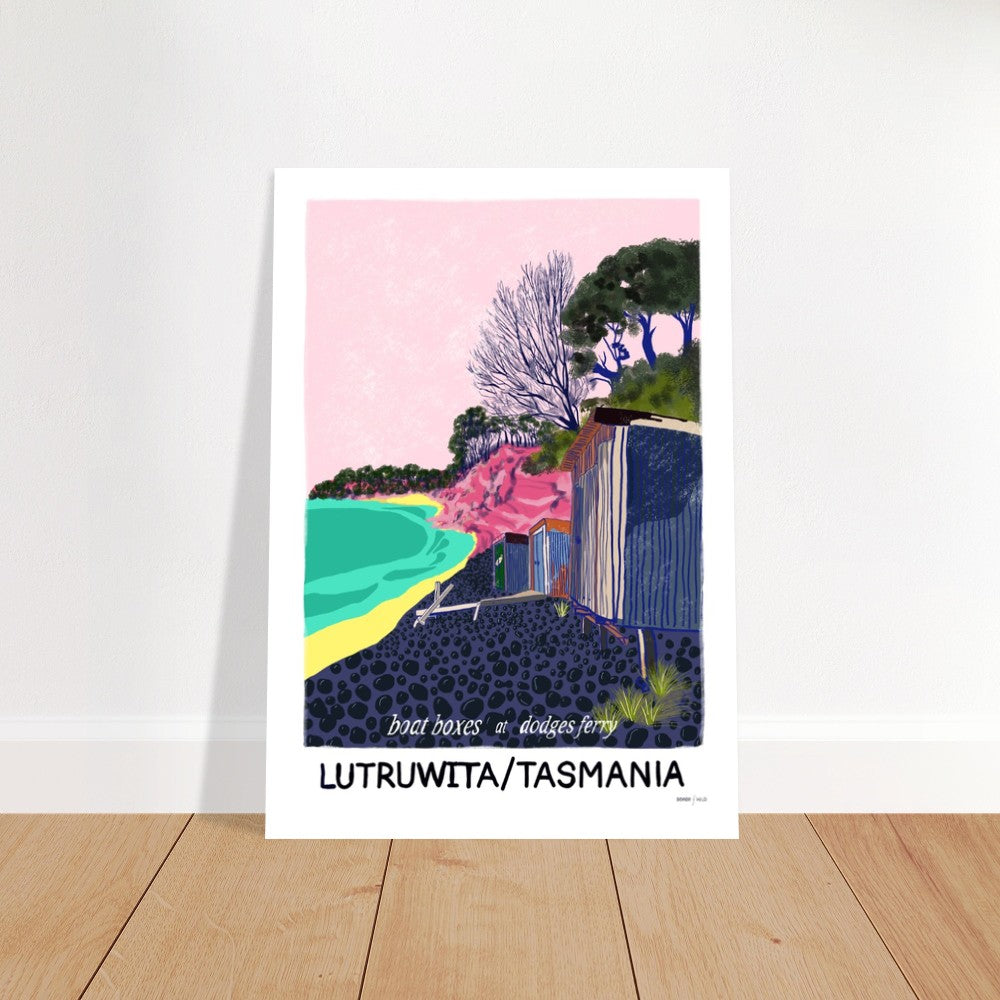 Dodges Ferry boat boxes lutruwita / Tasmania - art print / Premium Matte Paper Poster