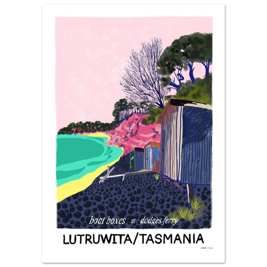 Dodges Ferry boat boxes lutruwita / Tasmania - art print / Premium Matte Paper Poster