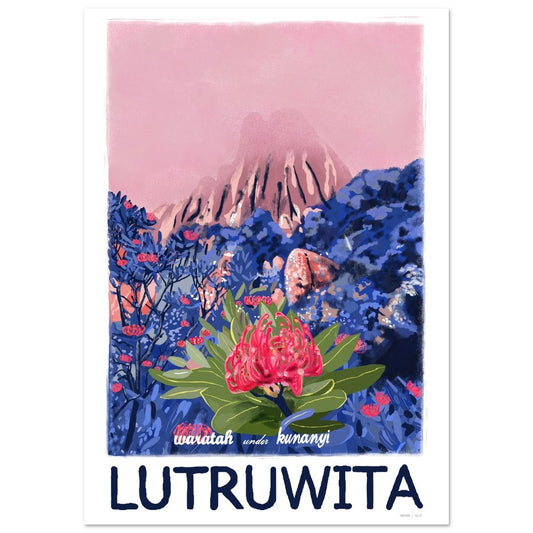 waratah under kunanyi - lutruwita / Tasmania - art print