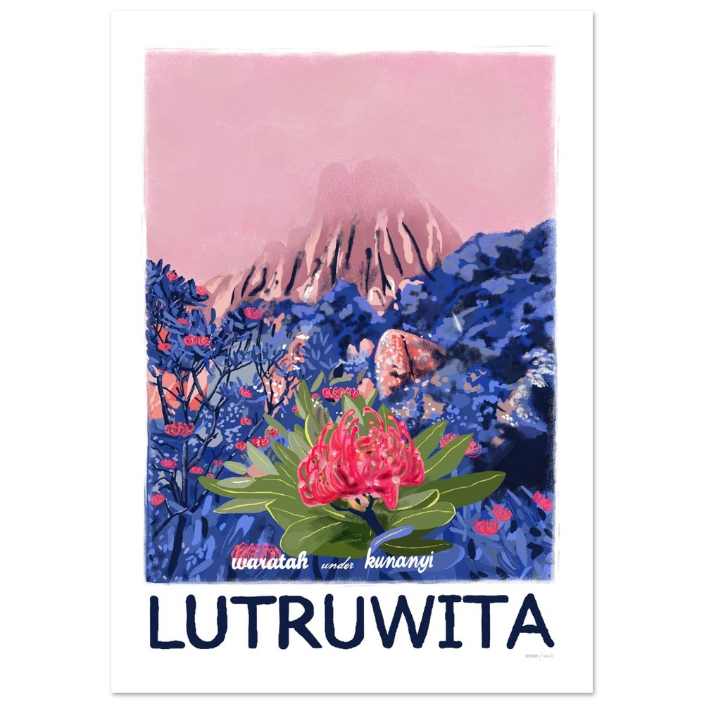 waratah under kunanyi - lutruwita / Tasmania - art print