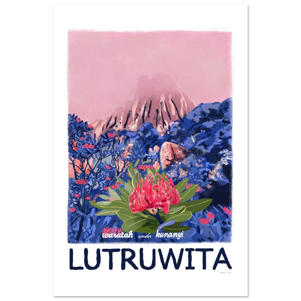 waratah under kunanyi - lutruwita / Tasmania - art print