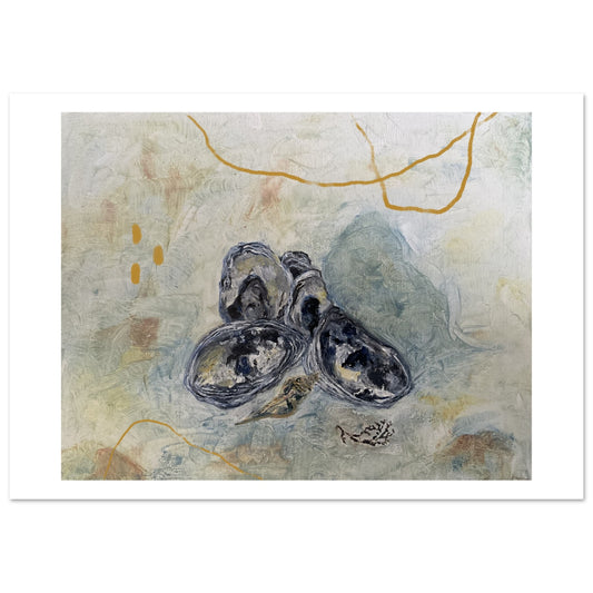 oyster shells  - 1 of 3 in seaweed set -  framed options